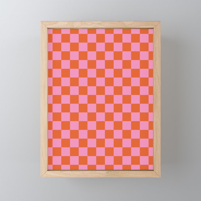 Pink Checker Pattern Mini Art Print Gallery Image 1
