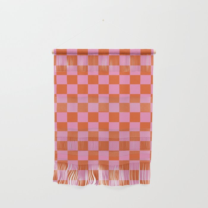 Pink Checker Pattern Wall Hanging