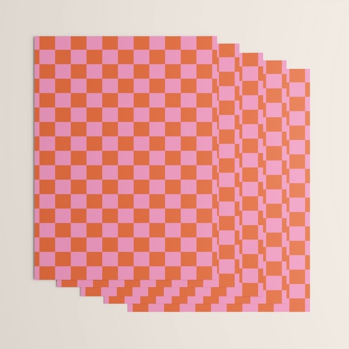 Pink Checker Pattern Wrapping Paper Gallery Image 3