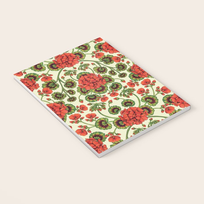 Red Geraniums -  Vintage-Inspired Floral Pattern For Spring Notebook Gallery Image 3
