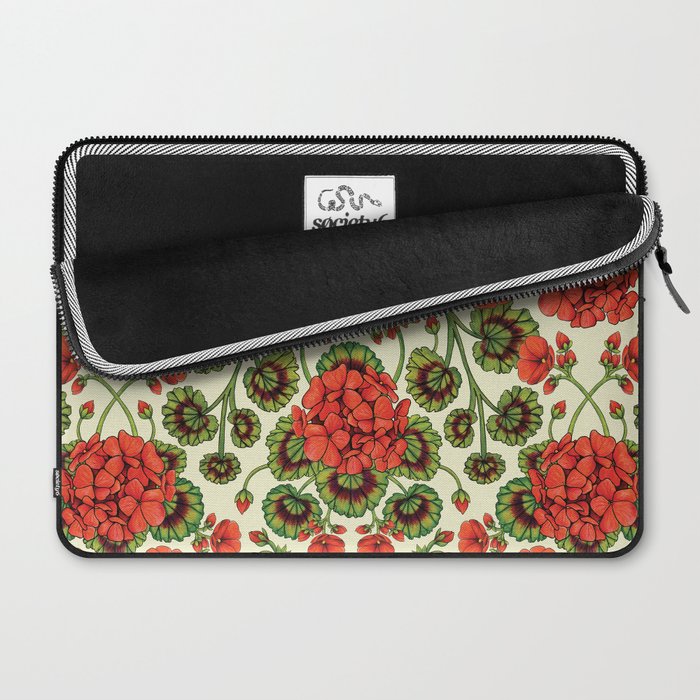 Red Geraniums -  Vintage-Inspired Floral Pattern For Spring Laptop Sleeve Gallery Image 2