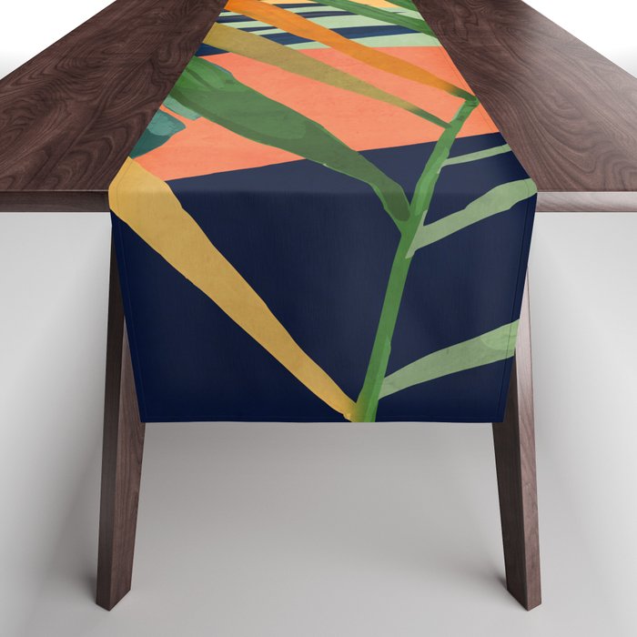 Abstract Art Tropical Leaves 117 Table Runner Gallery Image 1