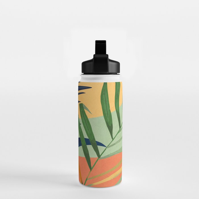 Abstract Art Tropical Leaves 117 Water Bottle Gallery Image 2
