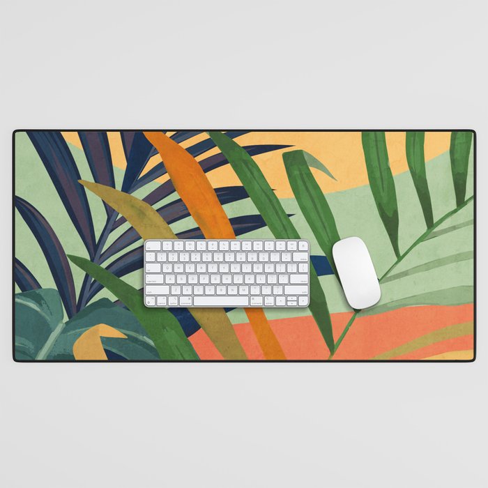 Abstract Art Tropical Leaves 117 Desk Mat Gallery Image 1