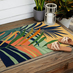 Abstract Art Tropical Leaves 117 Outdoor Rug Gallery Image 2