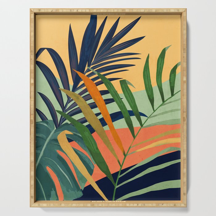 Abstract Art Tropical Leaves 117 Serving Tray Gallery Image 1