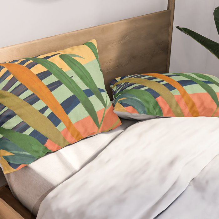 Abstract Art Tropical Leaves 117 Pillow Sham Gallery Image 2