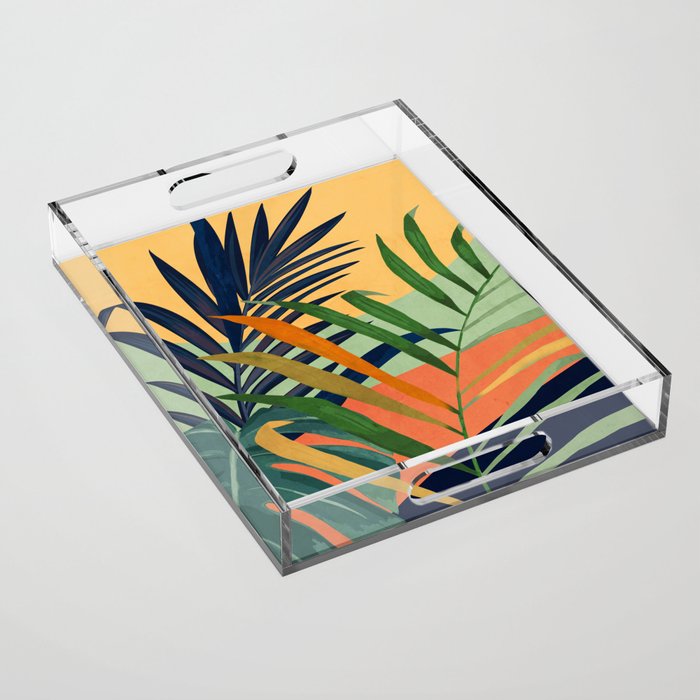Abstract Art Tropical Leaves 117 Acrylic Tray Gallery Image 1