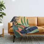 Abstract Art Tropical Leaves 117 Throw Blanket Gallery Image 1