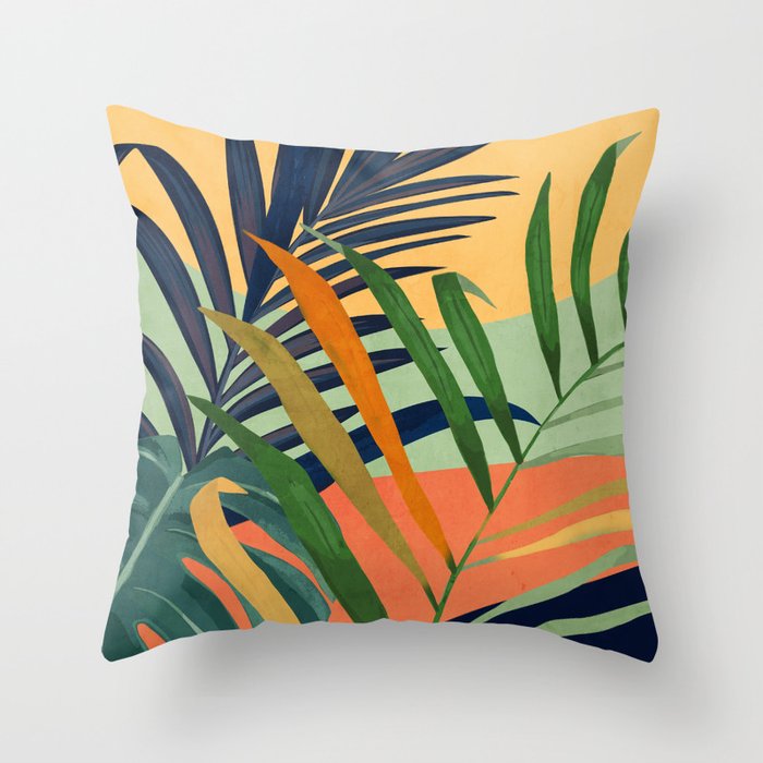 Abstract Art Tropical Leaves 117 Throw Pillow Gallery Image 6