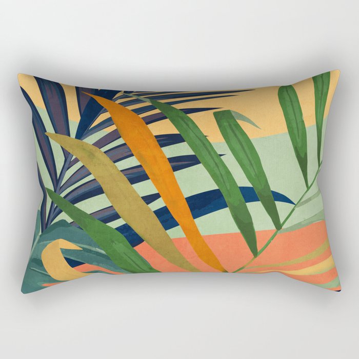 Abstract Art Tropical Leaves 117 Rectangular Pillow Gallery Image 1