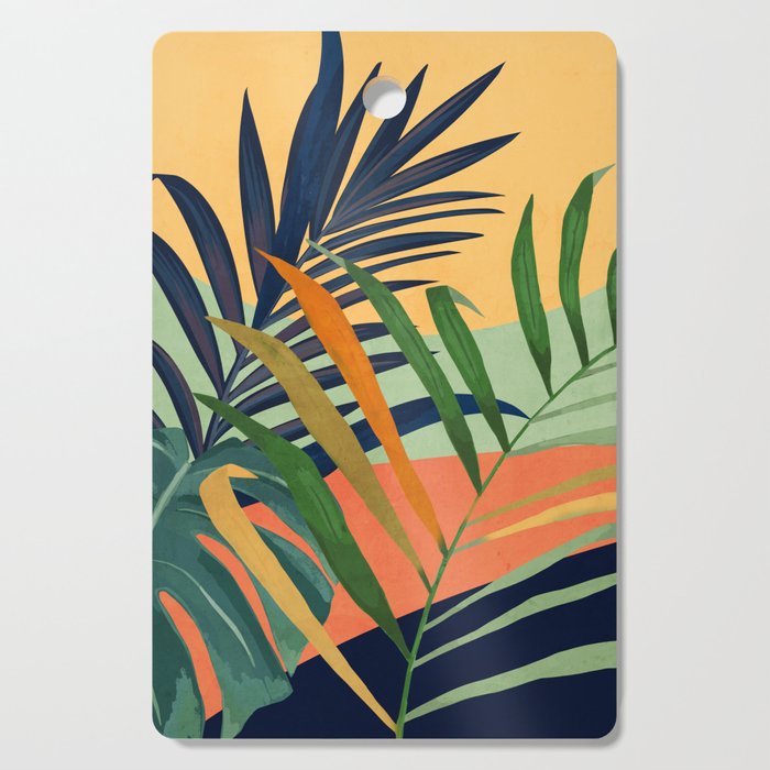 Abstract Art Tropical Leaves 117 Cutting Board Gallery Image 1