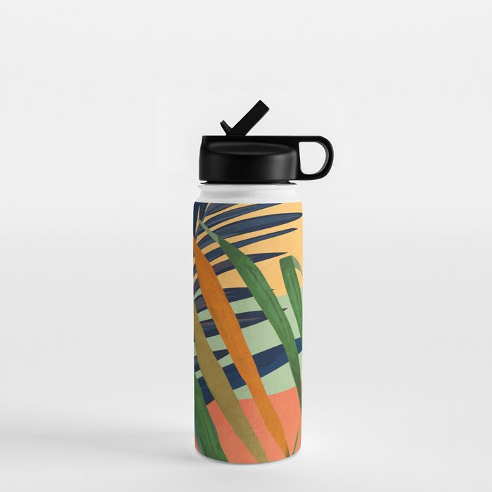 Abstract Art Tropical Leaves 117 Water Bottle Gallery Image 1
