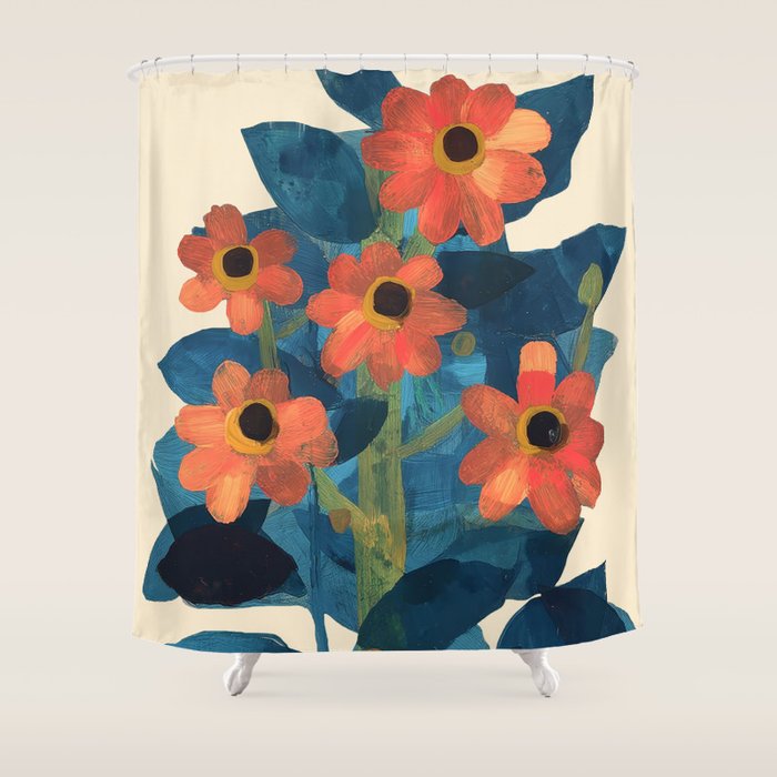 Mexican Sunflower Study Shower Curtain Gallery Image 1