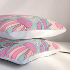 Retro Groovy - 70's Blue Floral Pattern Pillow Sham Gallery Image 3