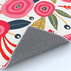 Mid-Century Modern Pink Floral And Leaves Designs Rug Gallery Image 4