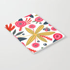 Mid-Century Modern Pink Floral And Leaves Designs Notebook Gallery Image 2