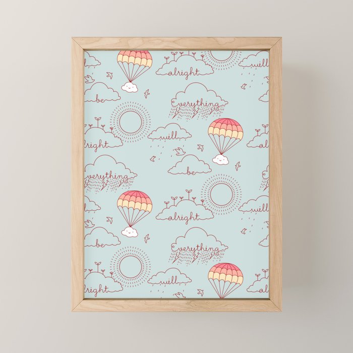 Everything will be alright pattern Mini Art Print Gallery Image 1