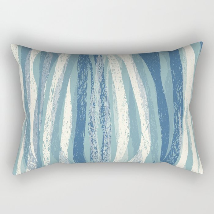 Wildlife Safari animal print blue Rectangular Pillow Gallery Image 1