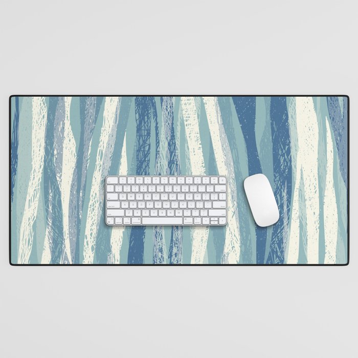 Wildlife Safari animal print blue Desk Mat Gallery Image 1
