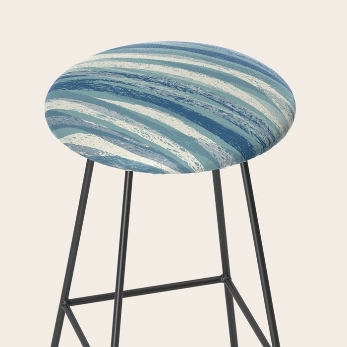 Wildlife Safari animal print blue Stool Gallery Image 2