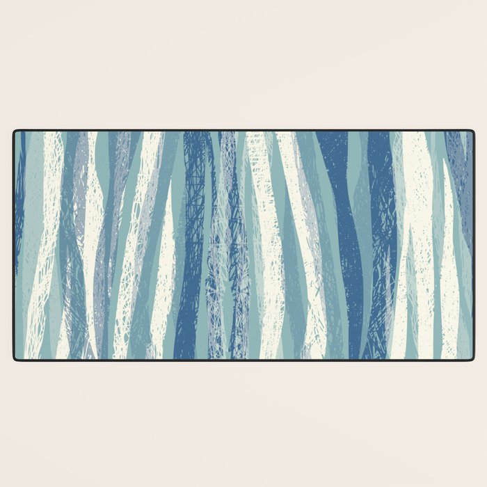 Wildlife Safari animal print blue Desk Mat Gallery Image 3