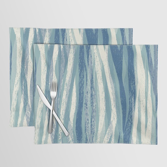 Wildlife Safari animal print blue Placemat Gallery Image 1
