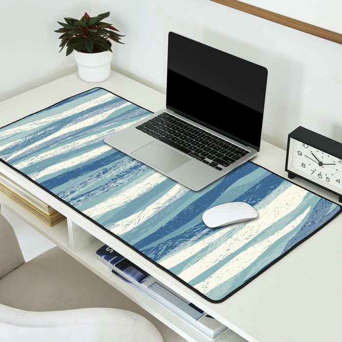 Wildlife Safari animal print blue Desk Mat Gallery Image 2