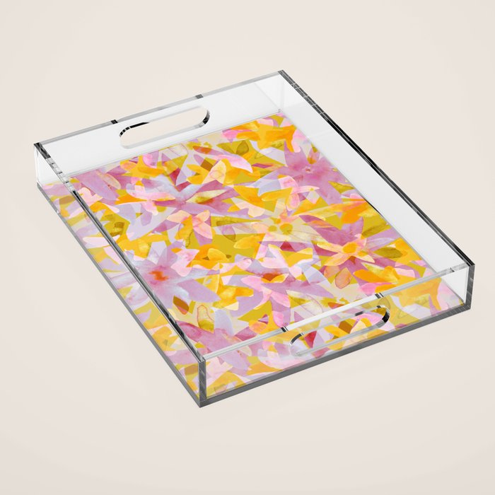 Watercolor Blooms #2 Acrylic Tray Gallery Image 1