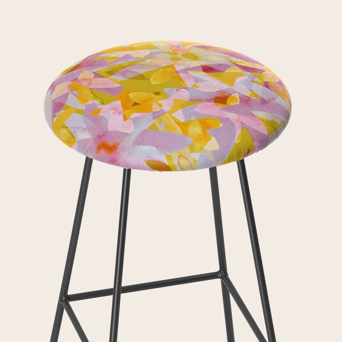 Watercolor Blooms #2 Stool Gallery Image 2