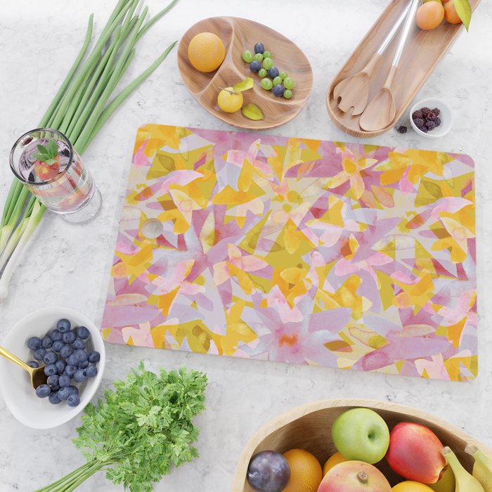 Watercolor Blooms #2 Cutting Board Gallery Image 2
