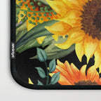 Festive, Sunflowers, Yellow and Green on Black Laptop Sleeve Gallery Image 3