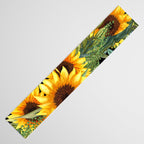 Festive, Sunflowers, Yellow and Green on Black Table Runner Gallery Image 3