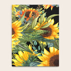 Festive, Sunflowers, Yellow and Green on Black Notebook Gallery Image 4