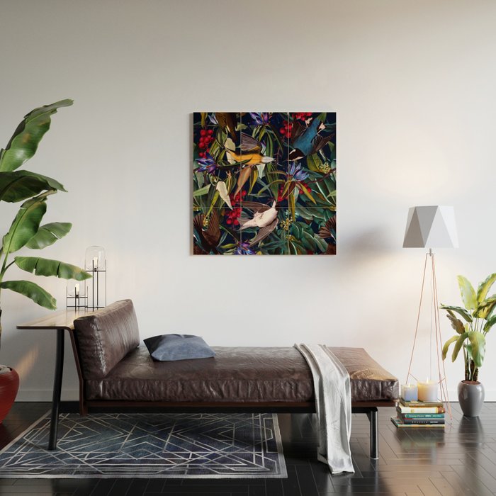 Midnight Birds I Wood Wall Art Gallery Image 2