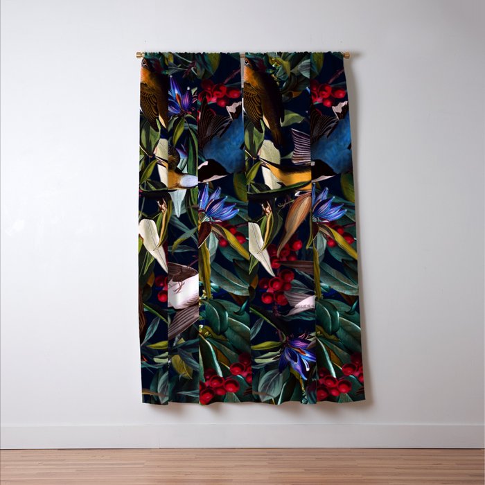 Midnight Birds I Window Curtain Gallery Image 3