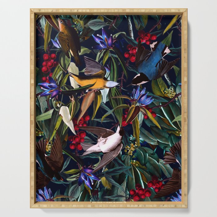 Midnight Birds I Serving Tray Gallery Image 1