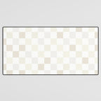 Checkerboard Check Pattern in Pale Light Neutral Beige White Tones Desk Mat Gallery Image 3