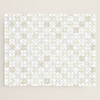 Checkerboard Check Pattern in Pale Light Neutral Beige White Tones Jigsaw Puzzle Gallery Image 1