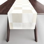 Checkerboard Check Pattern in Pale Light Neutral Beige White Tones Table Runner Gallery Image 1