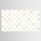 Checkerboard Check Pattern in Pale Light Neutral Beige White Tones Tablecloth Gallery Image 2