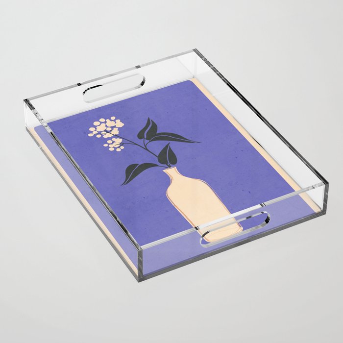 Minimal Abstract Art Vase Flower 14 Acrylic Tray Gallery Image 1