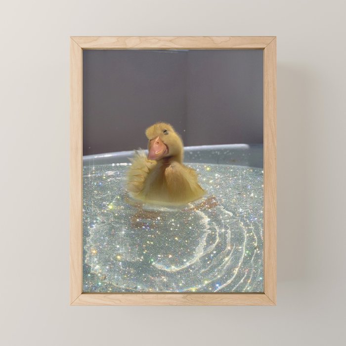 LITTLE HAPPINESS | duck | chick | collage | bath | happy | positive | cute | pet | animal | smile  Mini Art Print Gallery Image 1
