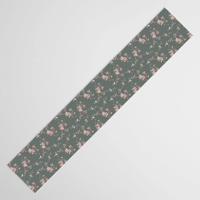 Watercolor Wildflowers - Sage Pink Table Runner Gallery Image 3