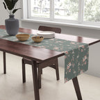 Watercolor Wildflowers - Sage Pink Table Runner Gallery Image 2