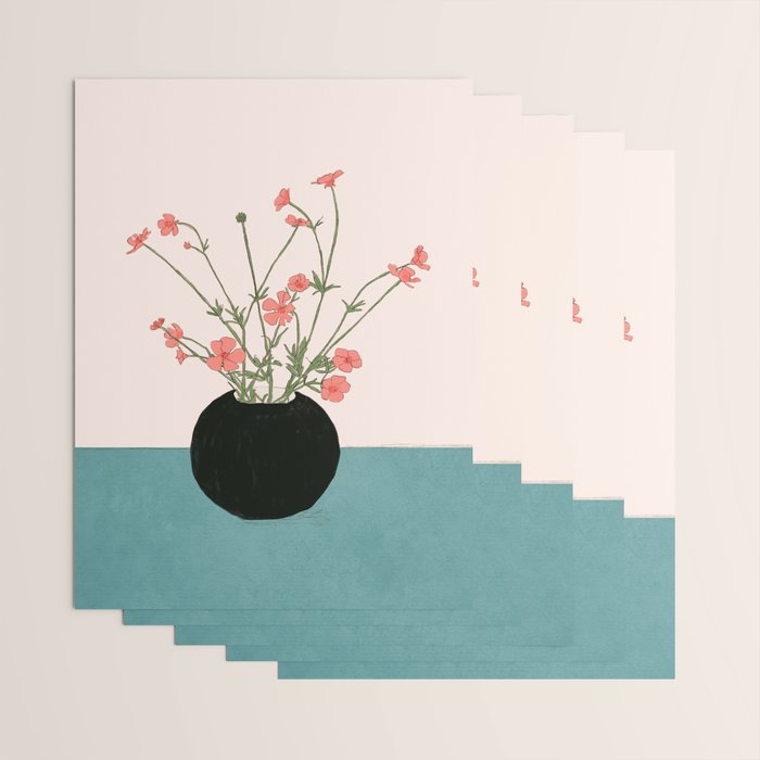 Blooming Wildflowers Rose Wrapping Paper Gallery Image 3