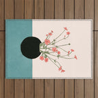 Blooming Wildflowers Rose Outdoor Rug Gallery Image 1