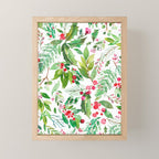 Holiday Christmas Winter Nature Botanical Leaves Green Mini Art Print Gallery Image 1