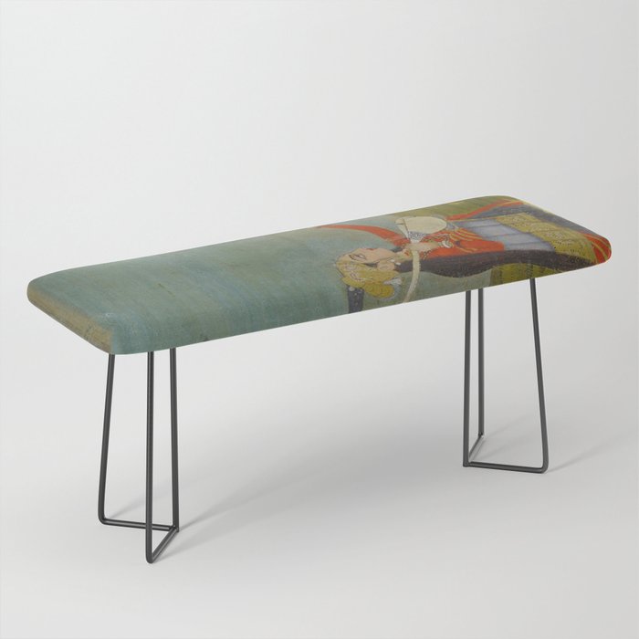 Female Musician Indian Painted Illustration Bench Gallery Image 1