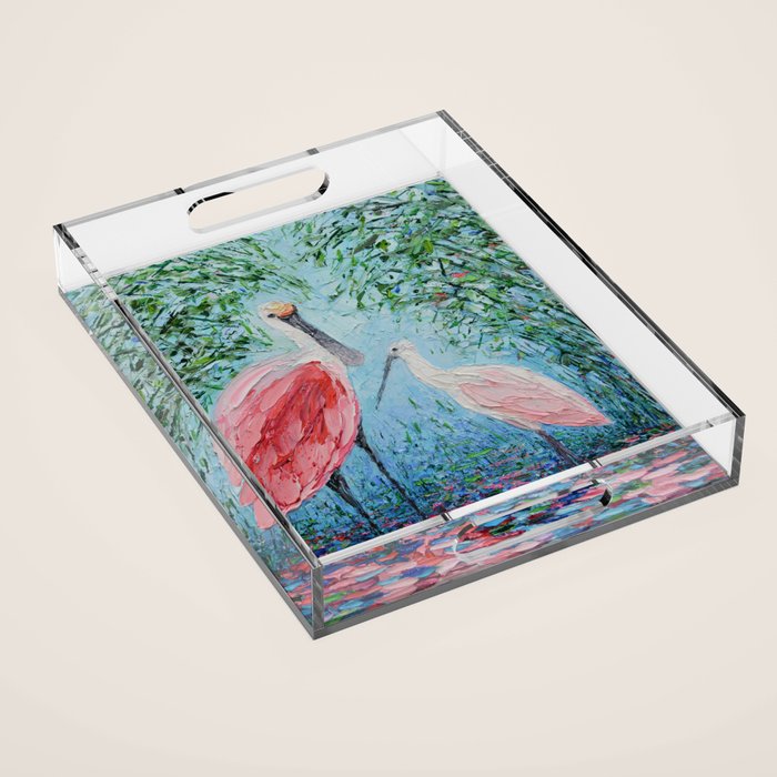 Spoonbill Soiree  Acrylic Tray Gallery Image 1